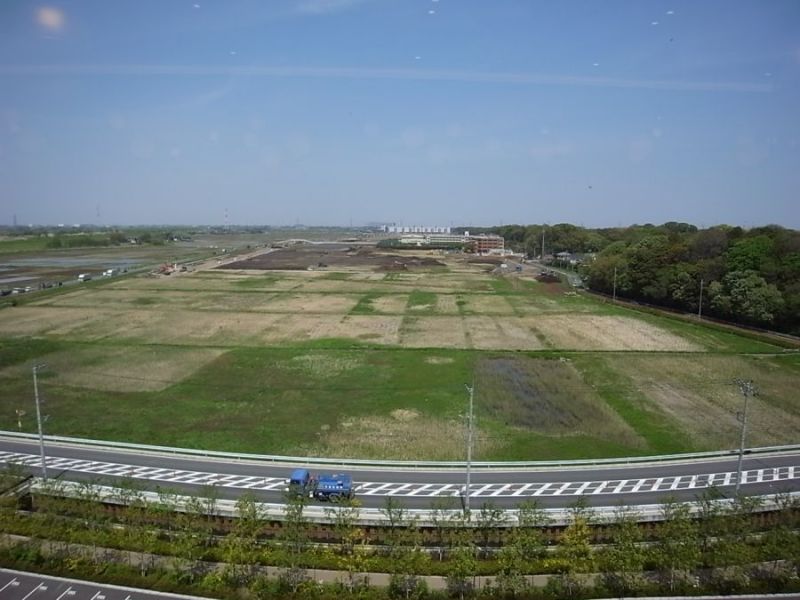 流山プロジェクトの建設予定地（GLP2のカフェテリアから撮影）