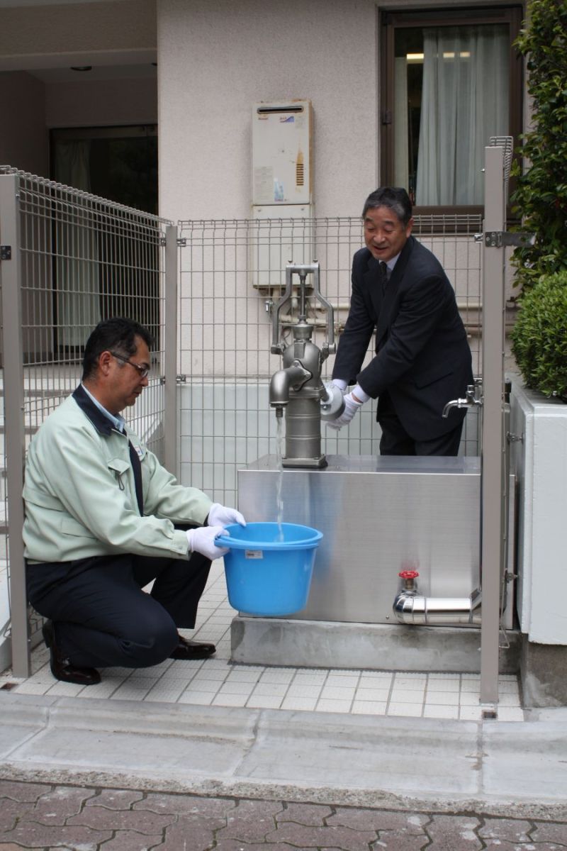 復旧工事に伴って新設された非常用井戸