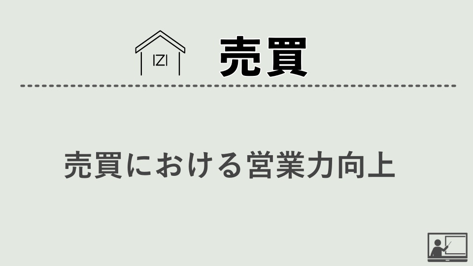 【売買仲介】売買における営業力向上